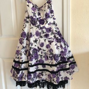 Purple floral halter dress, Hot Topic